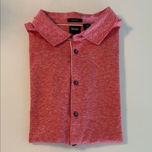 Boss Casual Crimson Color Button Down Shirt